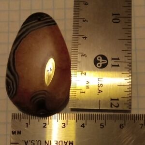 Brown and Black Teardrop Stone Pendant